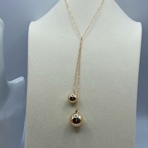 NWT ITS Sense double rose gold ball Y drop necklace & earrings
